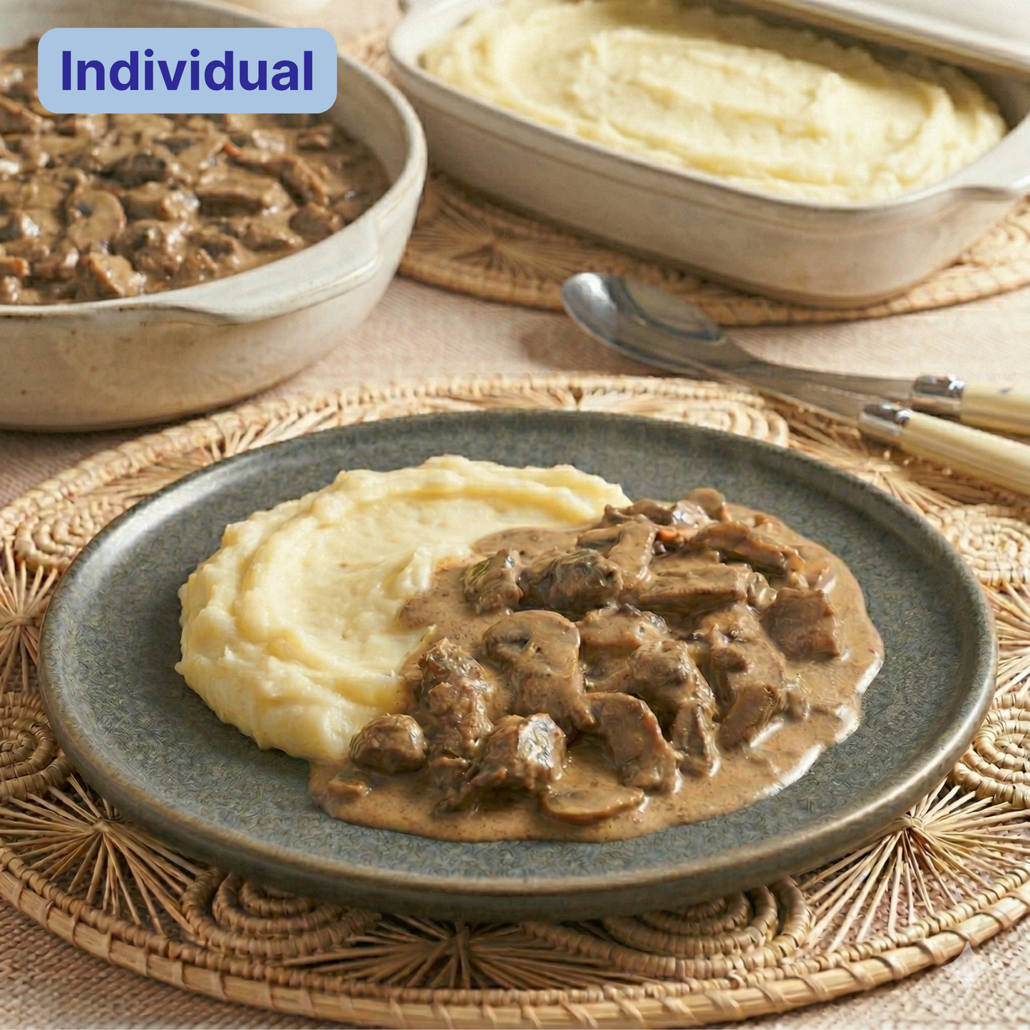Strogonoff con puré