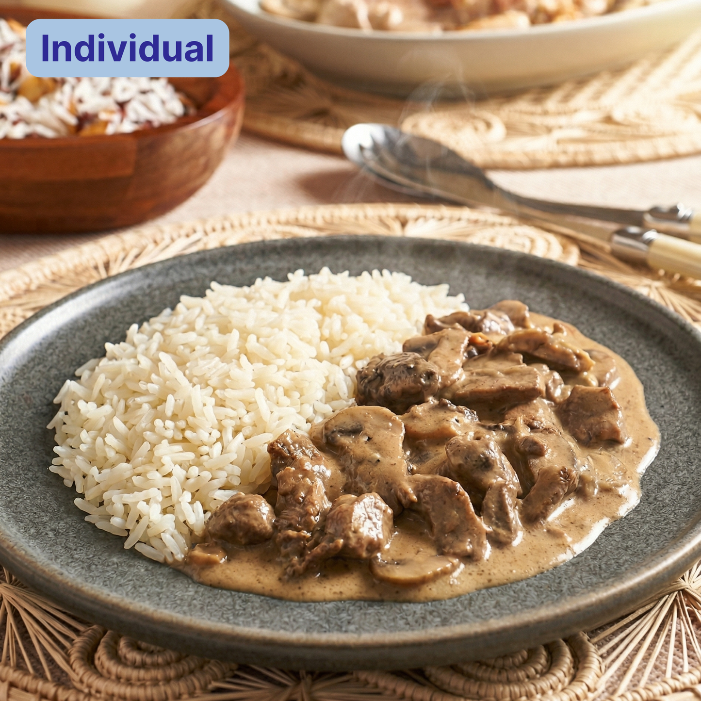 Strogonoff con arroz